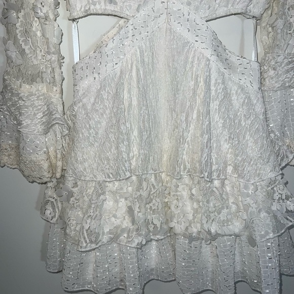 Avec Les Filles Women's Tiered Cutout Lace Minidress size 6 - Picture 14 of 16